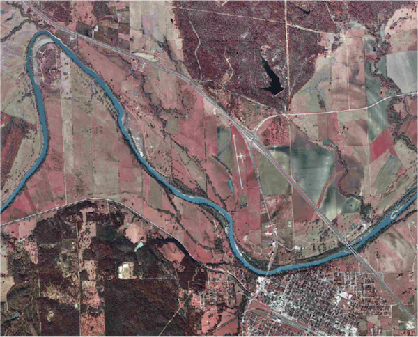 Aerial image of the area west of Smithville