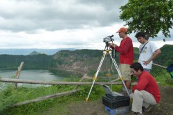 Bayani Cardenas does field work at Taal Volcano
