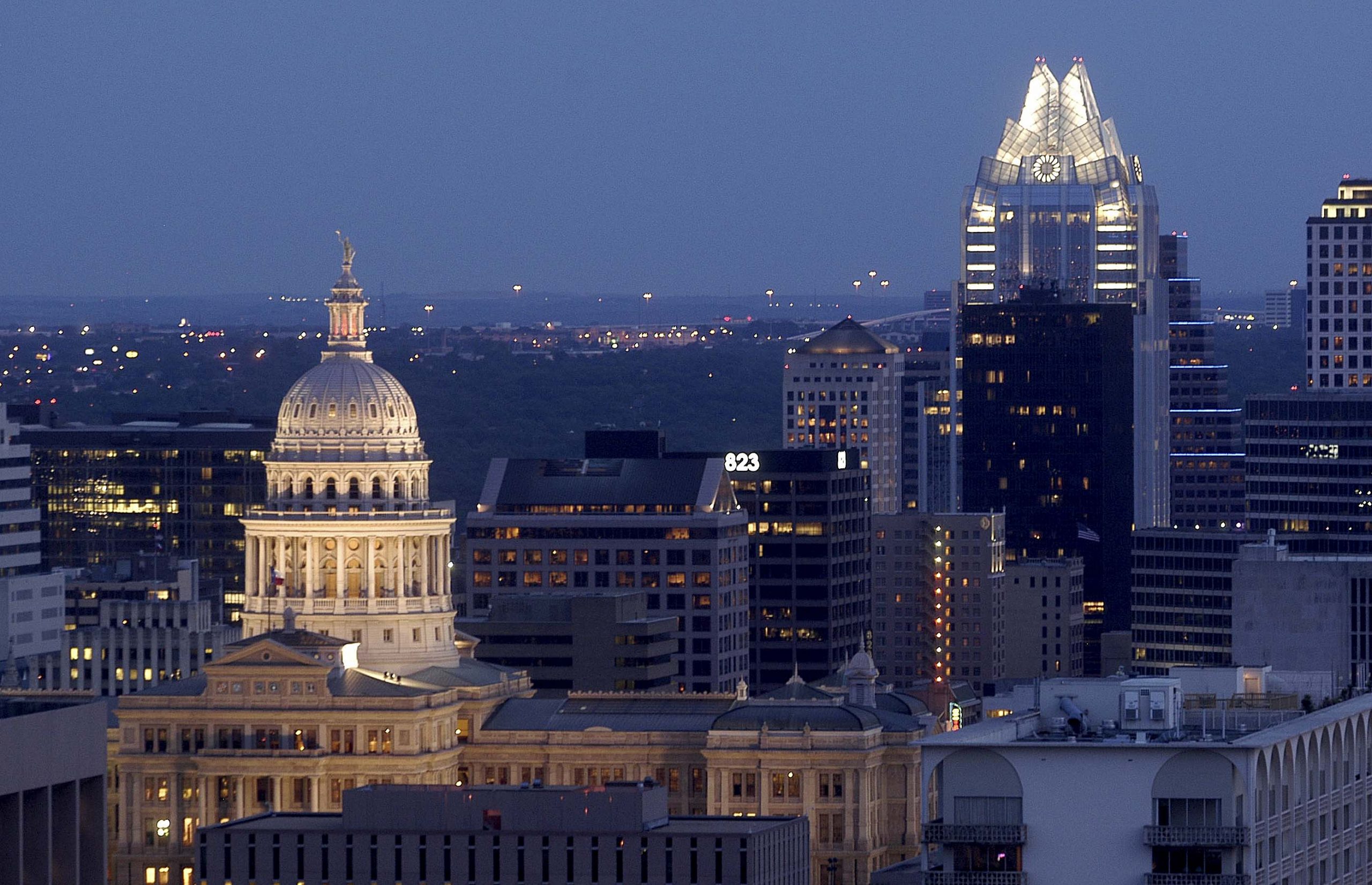 Capitol And Downtown Austin At Night