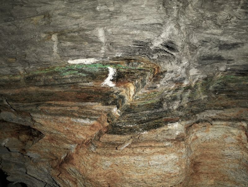 Fault in metamorphic rocks