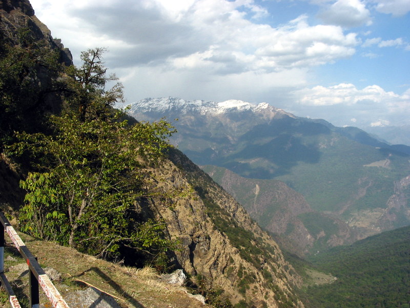 View Of The Himalayas From Northern India; Near The Alaknanda River