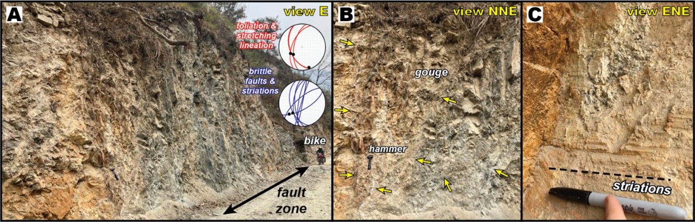 Evidence for strike-slip faulting in the Melamchi Valley