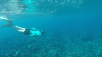 Claire Snorkeling in Jamiaca