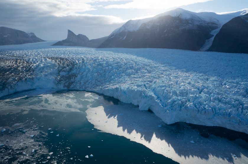 Looking down on the place where the ice meets the ice.