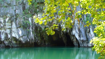 The entrance to the cave where the researchers collected their stalagmite sample. Photo by Jud Partin.