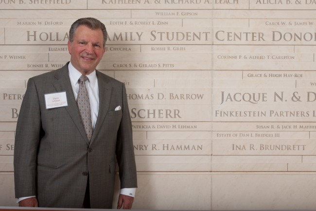 Dave Lehman at the Holland Family Student Center grand opening ceremony in 2012.