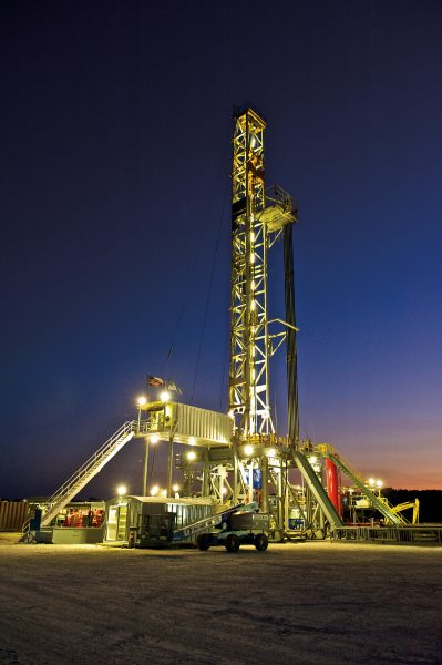 Drilling Rig At Night