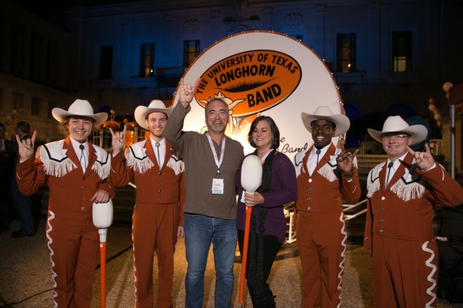 Ed Duncan (B.S. ’79, M.A. ’87) and Karen Duncan Marched to the beat of Big Bertha at the campaign celebration in November 2014.