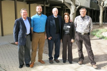 Director John W. Snedden; Richard T. Buffler Postdoctoral Fellow Chris Lowery, Former UTIG Research Scientist Richard T. Buffler, GBDS Project Manager Patricia E. Ganey-Curry, and UTIG Professor Emeritus William Galloway.