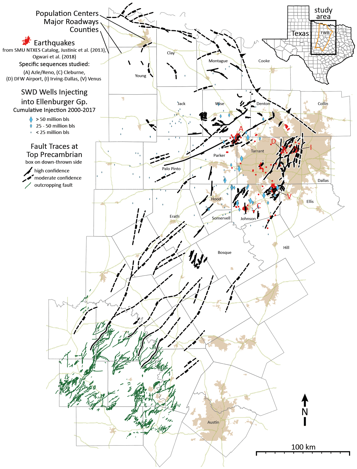Hennings Et Al Ft. Worth Basin Fault Map 