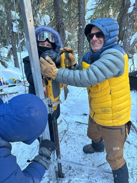 Photo of coring in the snow