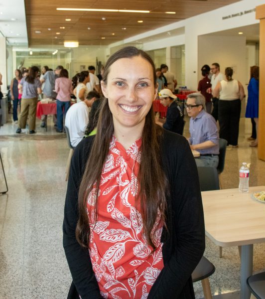Christine Simurda poses for a photo in the Holland Family Student Center on the first day of RTX in 2025.