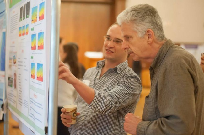 John Long ('78) and student Cody Colleps at the 5th Annual Student Research Symposium.