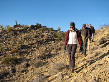 Michelle Stocker, a research scientist at Virgina Tech, leading a hike to a fossil dig site in West Texas. She conducted her research on the "Lone Star" lizard while earning her Ph.D. at The University of Texas at Austin's Jackson School of Geosciences. Chris Kirk