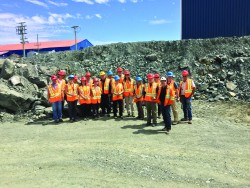 The group visiting the Ming copper and gold mine.