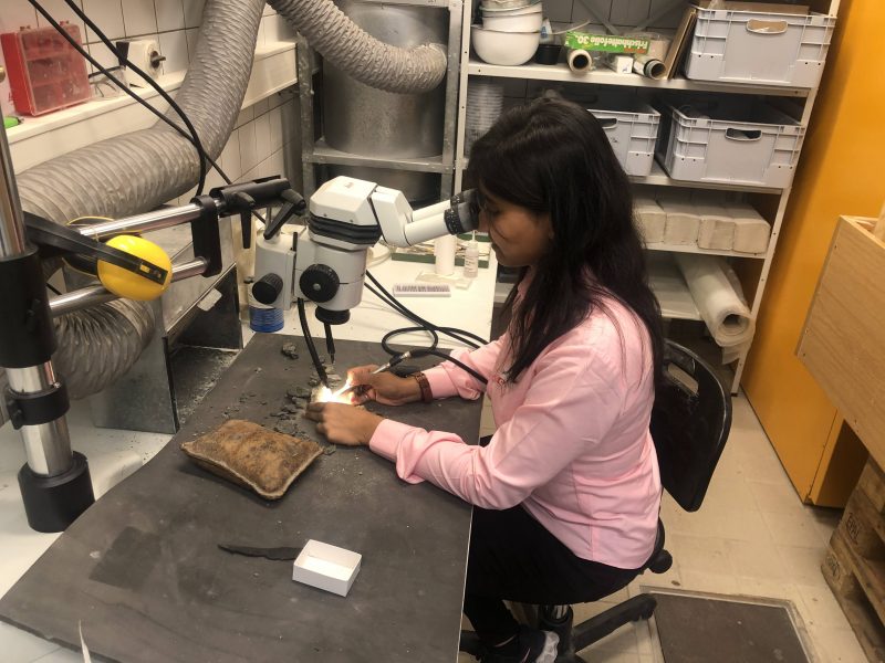 Sinjini Prepping Jurassic Fossils At Museum Fur Naturkunde, Berlin, Germany