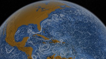 A scientific visualization of the Earth's ocean currents. NASA.