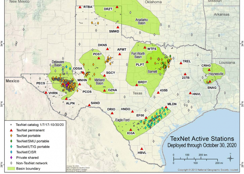 Records M5.3 and M4.1 Seismic Events in Reeves County, Texas Jackson School of