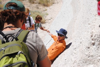 Jim Gardner leads a volcanology field camp at Valles Caldera, New Mexico.