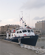 The R/V Acadiana at the University of Texas Medical Branch dock in Galveston