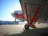 Ice penetrating radar antennae were attached to the undersides of the wings to study the thickness, composition and structure of ice sheets.