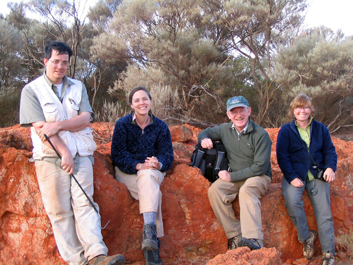 Chris Bell and colleagues in in the Goldfields District of Western Australia (L to R): Bell, Marci Hollenshead (Northern Arizona University), Jim Mead and Sandy Swift (East Tennesee State University).