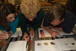 Teachers learn how geologic cores record ancient climates and environments by creating their own models. Photo: Marsha Willis