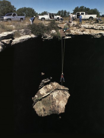 Jay Banner entering Devil’s Sink Hole