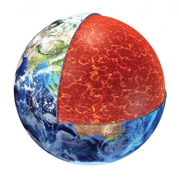 Cutaway illustration of the Earth showing the upper mantle.