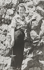 Jeanne Allen Ferrin working in the field circa 1949