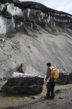 A block of ice calved off the Garwood Valley ice cliff.