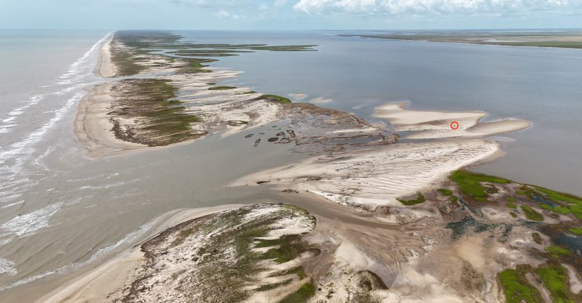 Barrier island from above