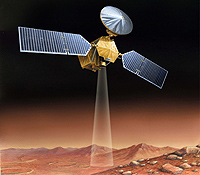 In August 2005, NASA launched the Mars Reconnaissance Orbiter (MRO), designed in part to probe beneath the surface for evidence of subsurface layering, water and ice. Credit: NASA.