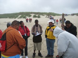 Students measured longshore drift and the rate of dune movement at the Oregon Dunes