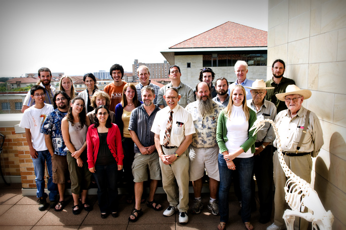 The Jackson School's paleontology faculty, research scientists, and emeritus faculty with current graduate students and postdocs. In addition to Jackson School scientists, the university employs nine more faculty and scientists working in paleontology in other departments.