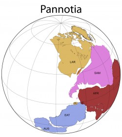 Reconstruction of Pannotia at 545 million years ago