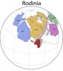 Reconstruction of the supercontinent Rodinia at 1000 million years ago