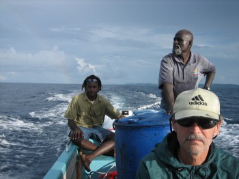 Fred Taylor on Boat in the Solomon Islands