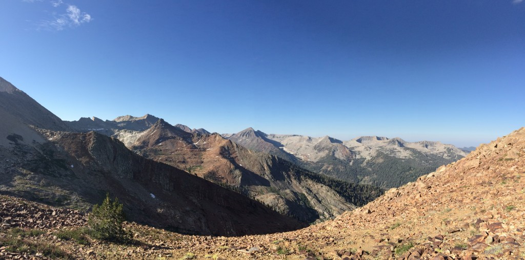 Looking west from the summit of Empire Mountain in Sequoia National Park. The skarn I sampled is beneath my feet but this view is unbeatable.