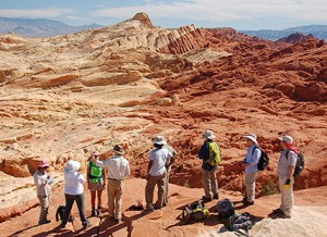 Alteration fronts in Aztec Sandstone at Valley of Fire, reflecting paleo-fluid flow associated with Sevier thrusting