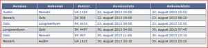 Flight details as of 7/3/13
