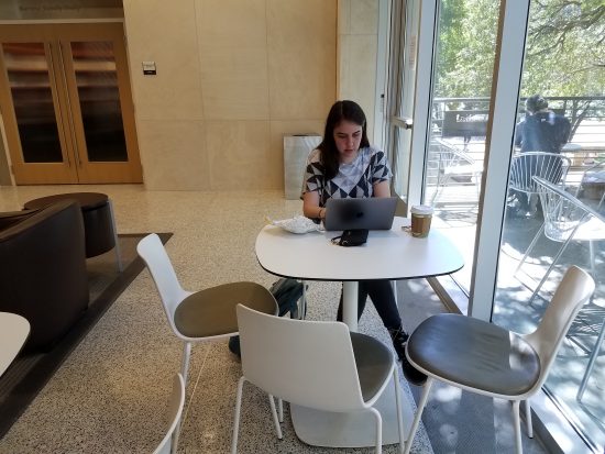 Student studying in the Student Center