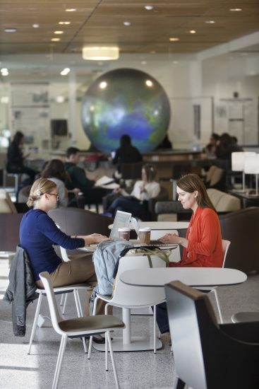 Students studying in the Student Center